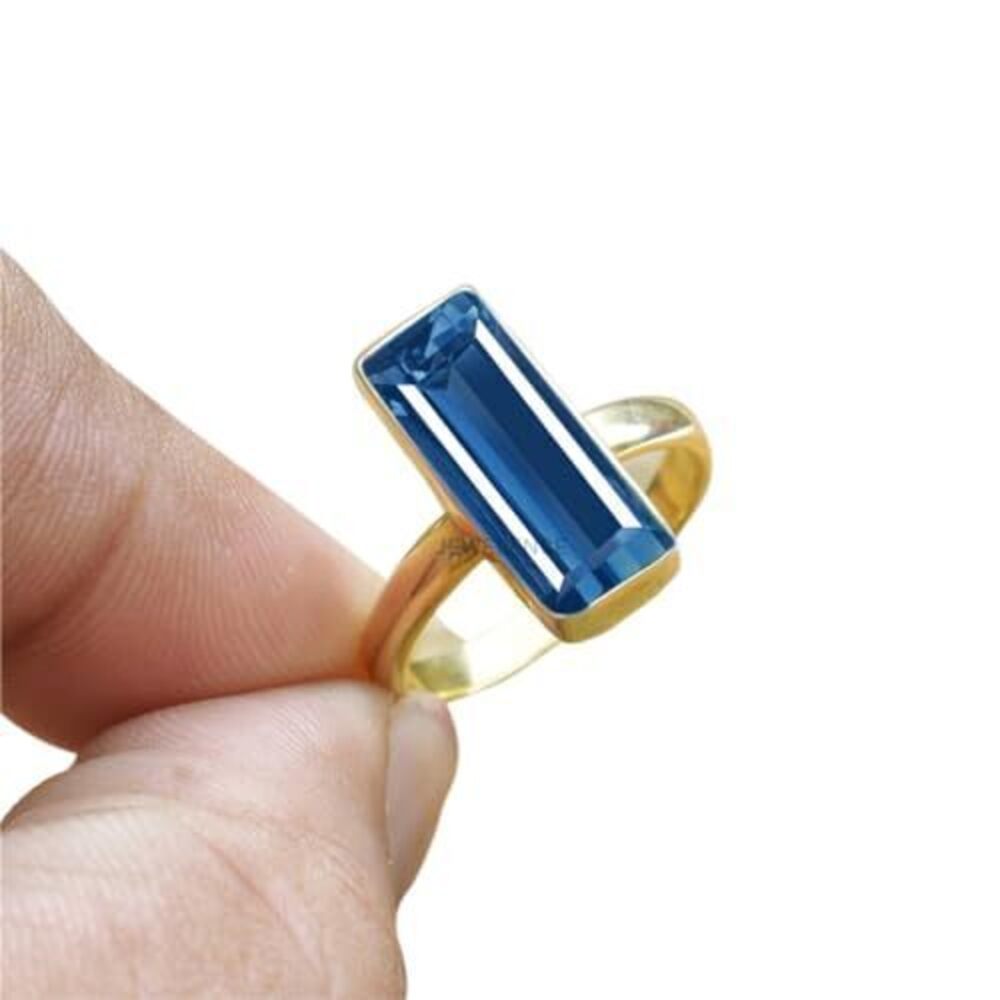 1838 18K Gold Overlay Fine Sterling Silver Ring & Girls Blue Sapphire Ring